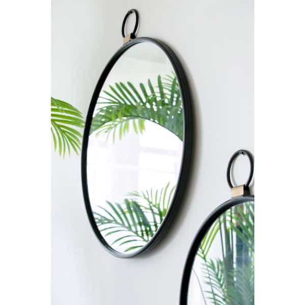 2x Decorative Hanging Wall Mirror - Small Vintage for Wall - Mirror - Easy  Mounting -Perfect for Bathroom, Home Decor - B