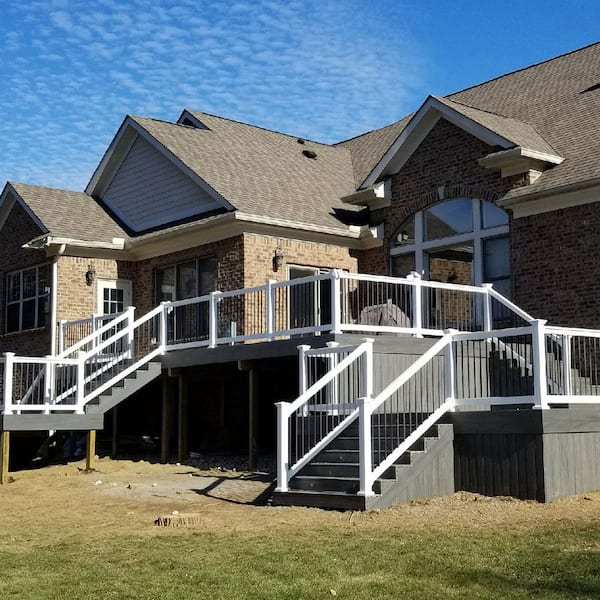Weatherables Bellaire 3.5 ft. H x 96 in. W White Vinyl Stair Railing Kit
