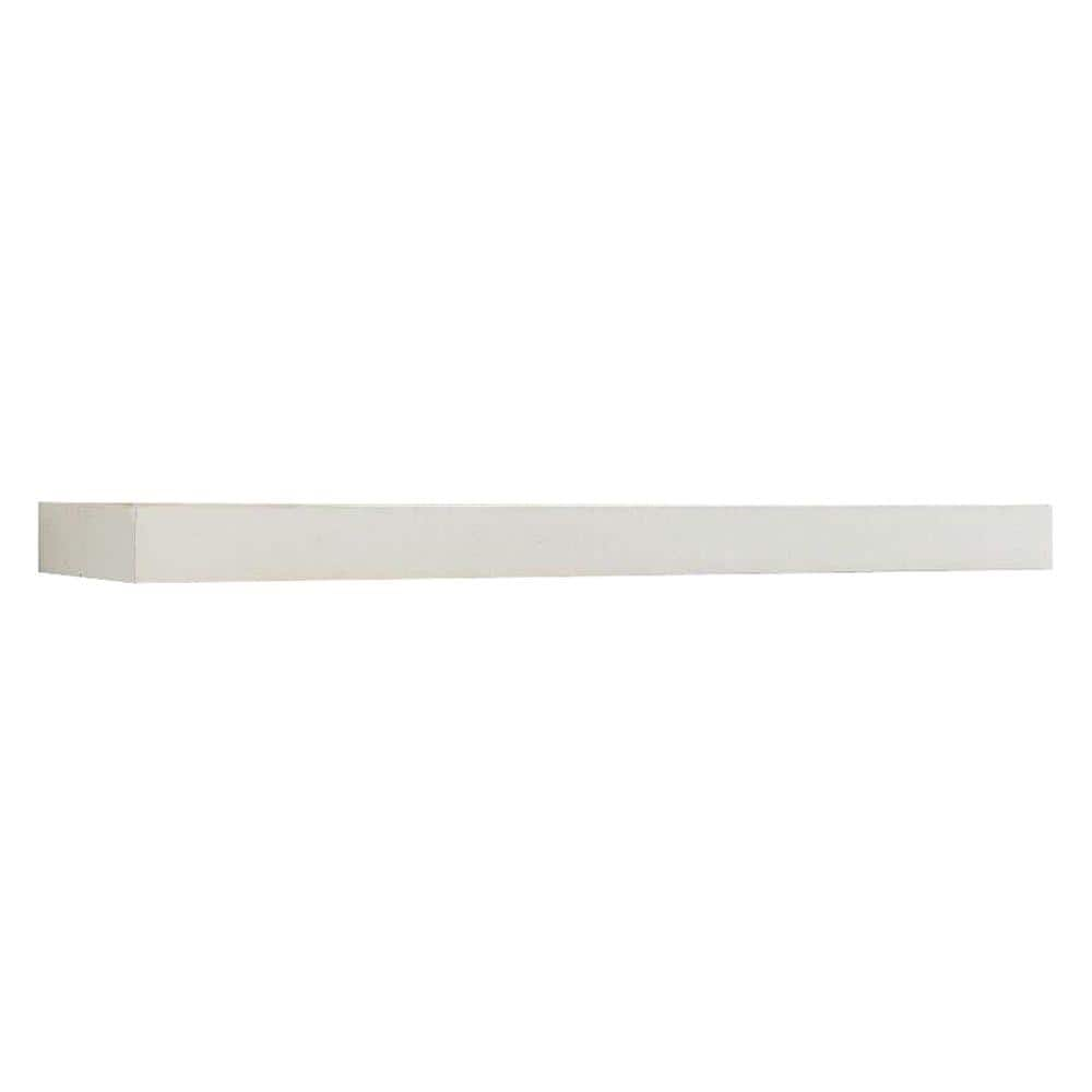 InPlace Shelving  0191801  Size: 47 W x 10 D x 2 H  Floating Wood Wall Shelf  Color: White  One Coastal Beach Wall Shelf