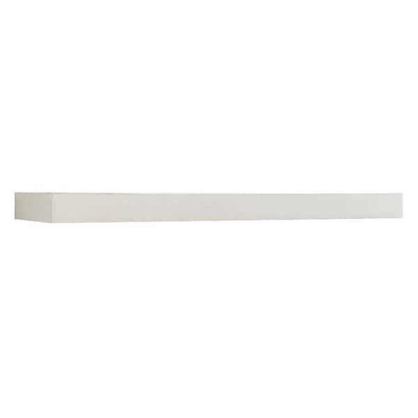 47.3 in. W x 10.2 in. D x 2 in. H White MDF Floating Wall Shelf