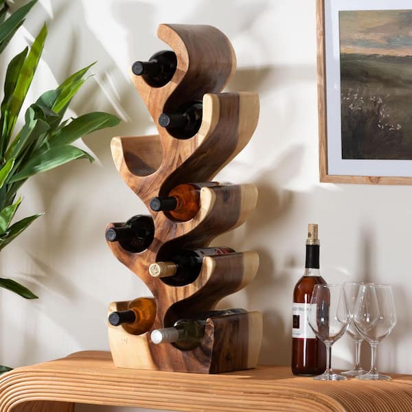 Matana 8-Bottle Natural Suar Wood Wine Rack
