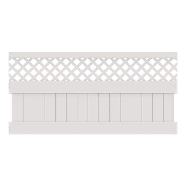 Barrette Outdoor Living Anderson 4 ft. H x 8 ft. W White Vinyl Privacy Fence Panel (Unassembled)