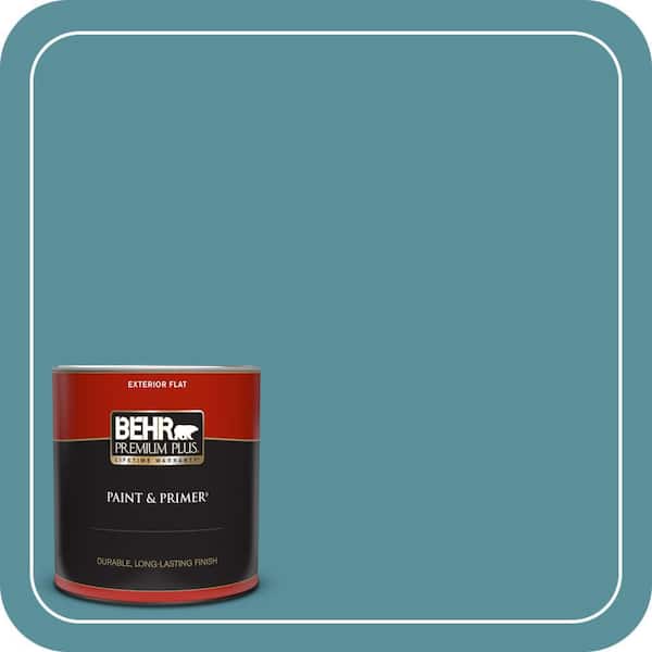 BEHR PREMIUM PLUS 1 qt. #520F-5 Harbor Flat Exterior Paint & Primer