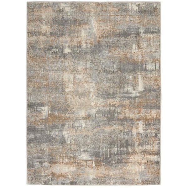 CALVIN KLEIN Ck950 Rush Grey/Beige 5 ft. x 7 ft. Abstract Contemporary Area  Rug 756701 - The Home Depot