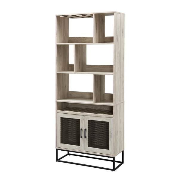 Home Source Industries Contemporary/Modern White and Walnut Kitchen Hutch  with Wine Storage in the Dining & Kitchen Storage department at