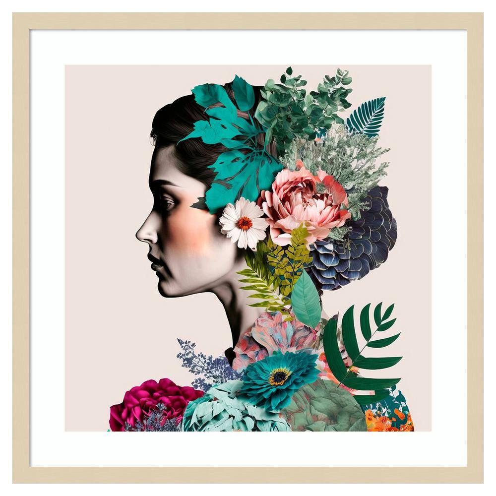 Floral Profile by Incado 25 in. W x 25 in. H. Wood Framed Wall Art Print Framed in Brown price history on PriceWatchPro