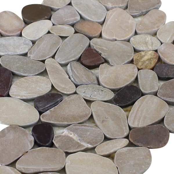 12 in. x 12 in. Tan, Brown and Cherry Honed Sliced Pebble Floor and Wall Tile (5.0 sq. ft. / case) 12 in. x 12 in. Tan, Brown and Cherry Honed Sliced Pebble Floor and Wall Tile (5.0 sq. ft. / case)