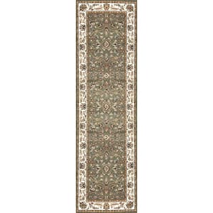 Como Sage 2 ft. x 7 ft. Traditional Oriental Scroll Area Rug
