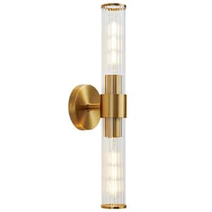 Deyidn 19.84 in. 2-Light Chrome Vanity Lights Fixtures with Clear Glass ...