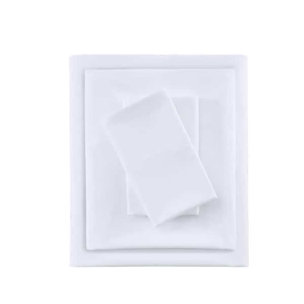 Smart Cool 4-Piece White Microfiber King Sheet Set