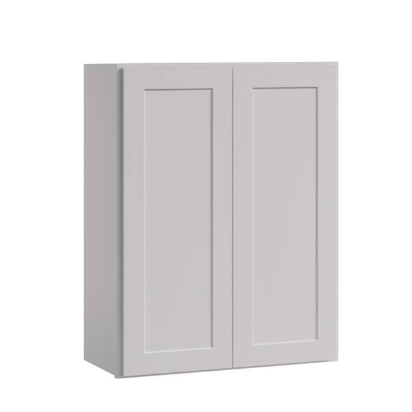 27 in W x 12 in D x 30 in H in Shaker Dove Plywood Ready to Assemble Kitchen Wall Cabinet with Doors and Shelves