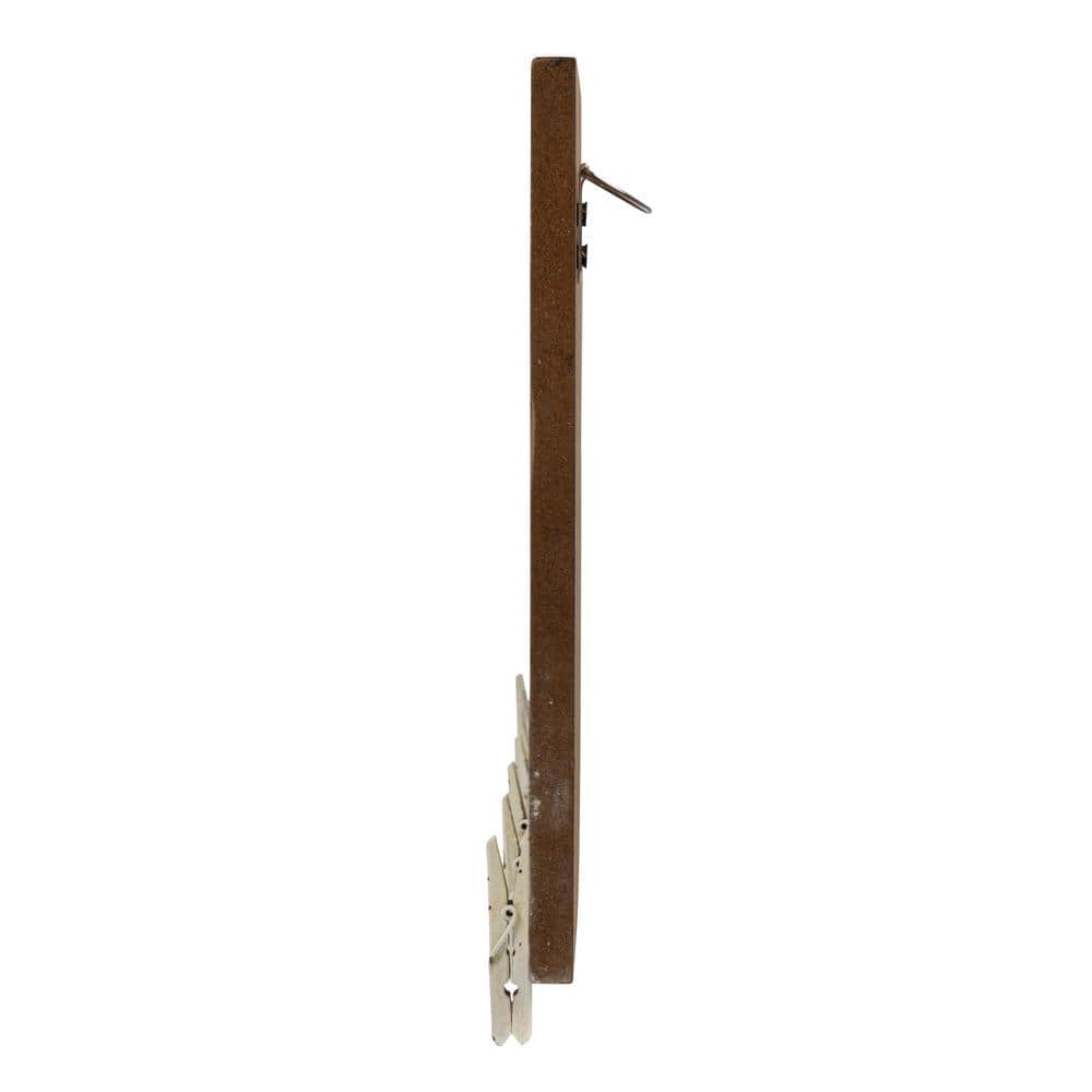 Rustic White Wood Lost Socks Wall Decor with Clothespins