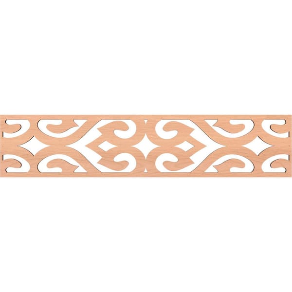Ekena Millwork Keene Fretwork 0.375 in. D x 46.75 in. W x 10 in. L Alder Wood Panel Moulding