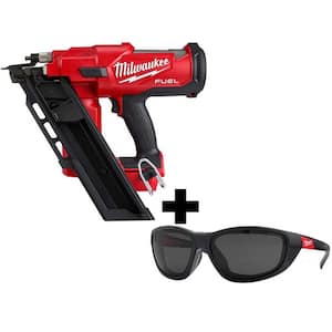 M18 FUEL 3-1/2 in. 18-Volt 30-Degree Lithium-Ion Brushless Framing Nailer and Polarized Tinted Safety Glasses w/ Gasket