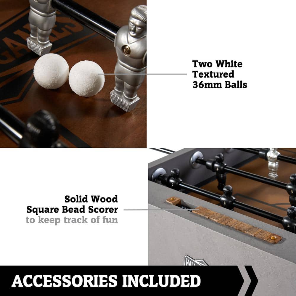 Kinwood 56" Gray and Wood Foosball Table with Chrome Rods