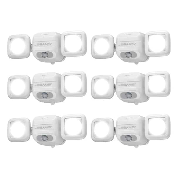 Mr Beams NetBright Networked 140° White Outdoor Wireless Motion Sensing Integrated LED Flood Light (6-Pack)