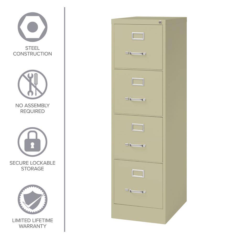 Putty 52" Vertical 4-Drawer Lockable File Cabinet