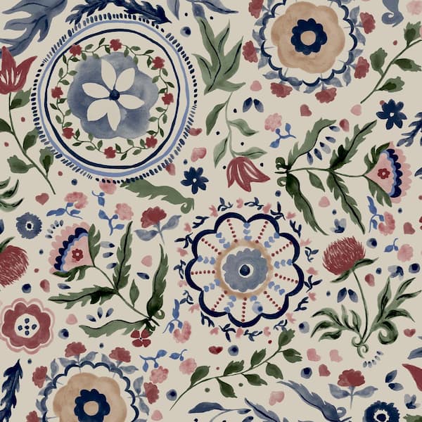 JOULES Joules Festival Flowers Antique White Wallpaper