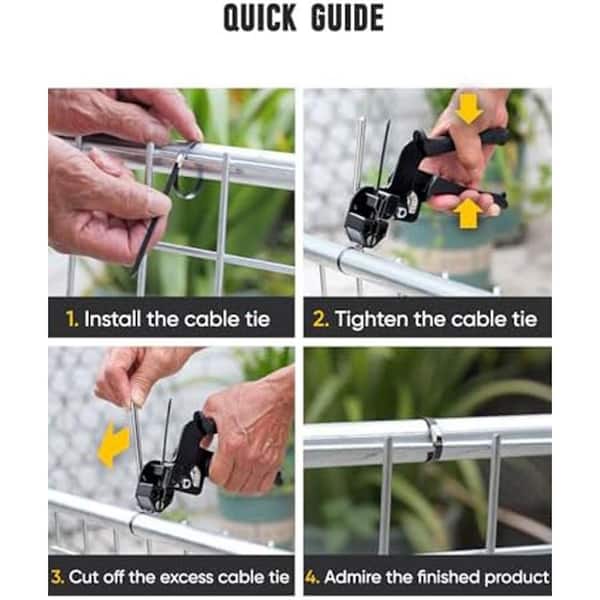 11.8 in. Stainless Steel Cable Ties Black with Fastening Cutting