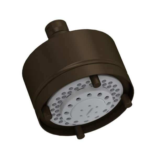 ROHL 5-Spray Patterns 3.88 in. Wall Mount Fixed Showerhead in Tuscan Brass