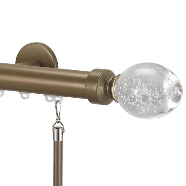 Art Decor Tekno 25 Decorative 120 in. Traverse Rod with Trans Lu Finial in Champagne