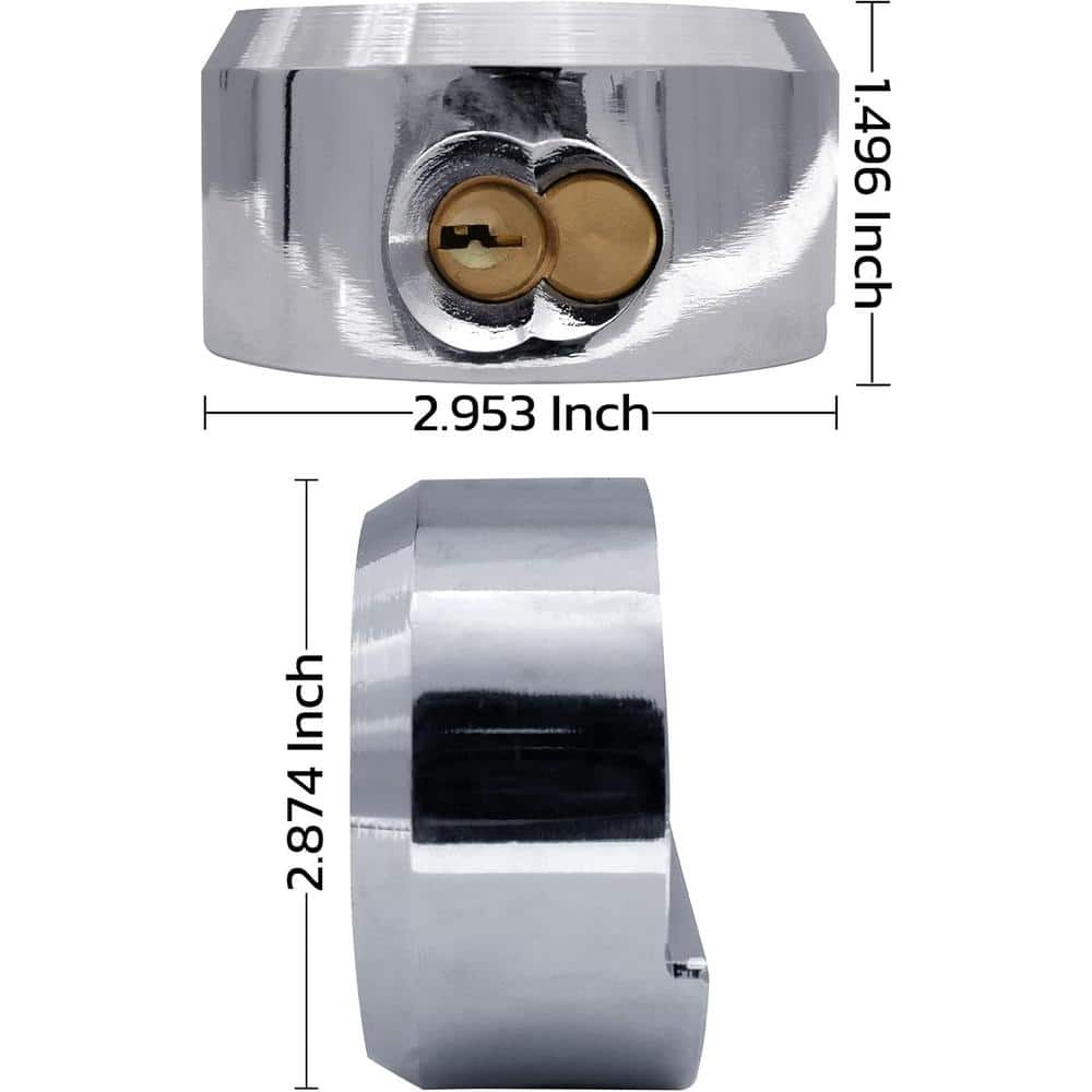 NU-SET 2-7/8 Inch Silver Steel Hockey Puck Padlock