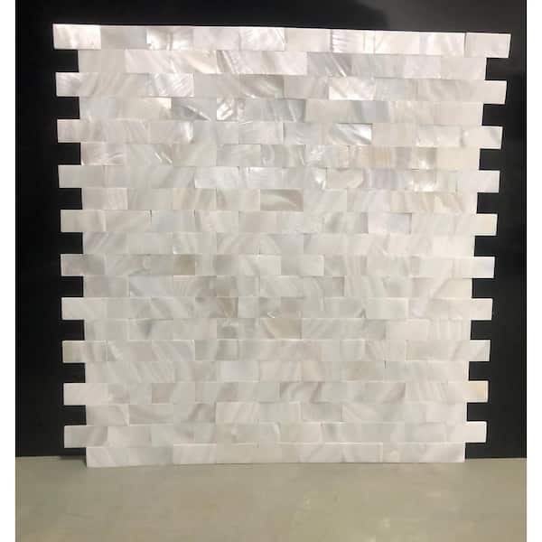 Art3d White Seamless Mother of Pearl Tile Shell Mosaic for Bathroom/kitchen  Backsplashes,12 In. 12 In. 
