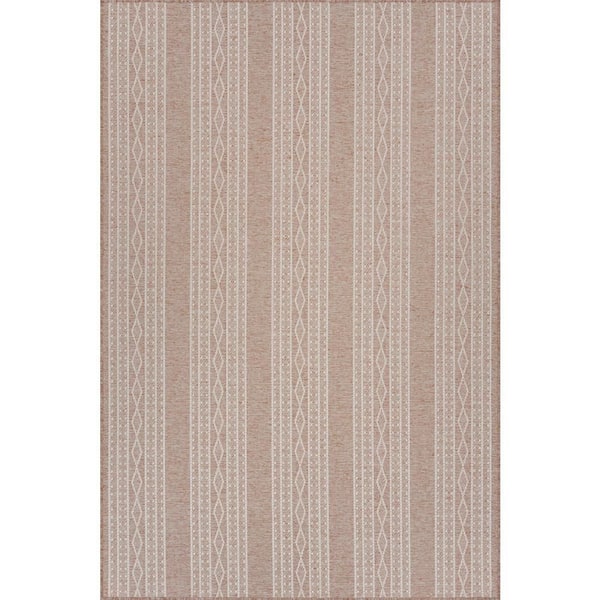 Elyssia Bohemian Natural 8 ft. x 10 ft. Outdoor Area Rug