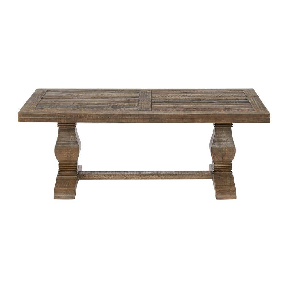 Reclaimed Natural Wood Rectangular Coffee Table with Storage
