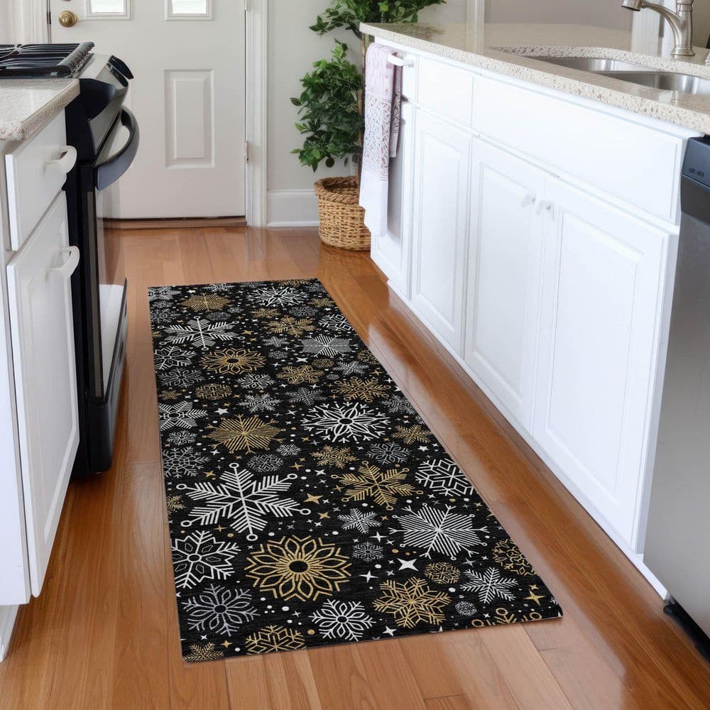 Chantille Machine Washable Indoor/Outdoor Abstract ACN1823 Black 2 ft. 3 in. x 7 ft. 6 in. Runner Rug price history on PriceWatchPro