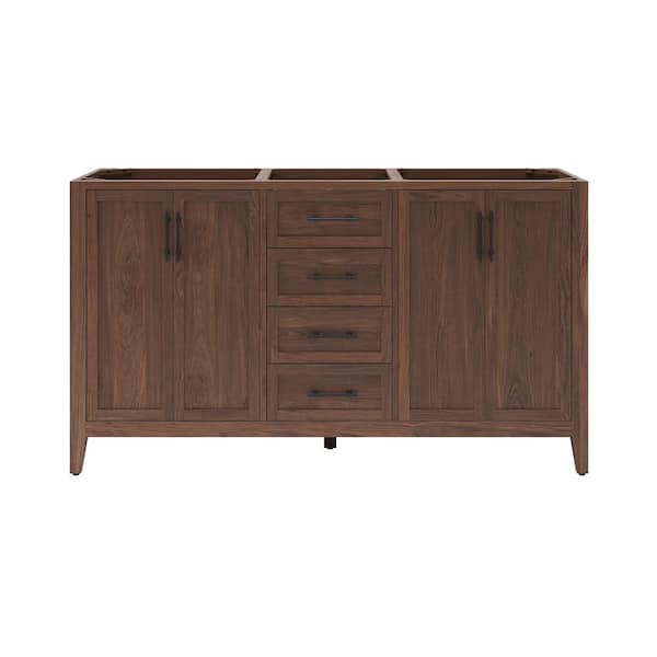 Silas 60 in. Bath Vanity Cabinet without Top in Warm Walnut