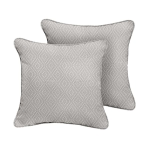 Sunbrella Retain Oyster Square Outdoor Throw Pillow (2-Pack)