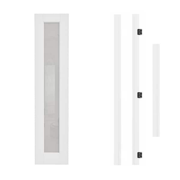 18 in. x 80 in. 1-Lite Frosted Glass Right-Handed White Solid Core Glass Assembly Required Single Prehung Interior Door