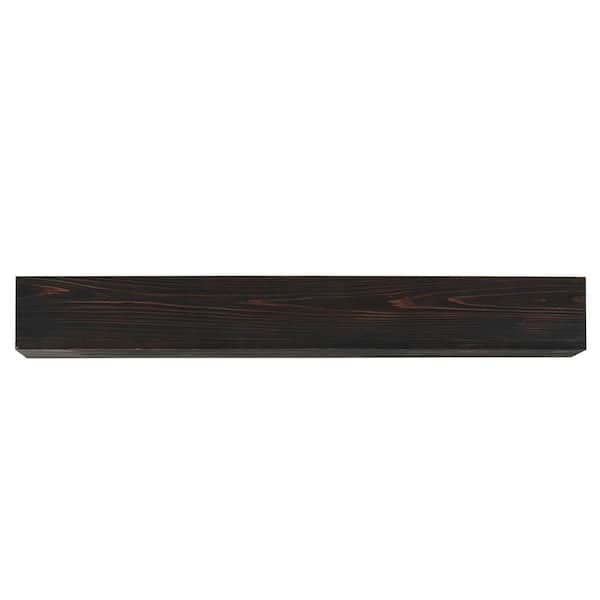 Unbranded Espresso Brown Rectangle Solid Wood Decorative Stand 9 in. Wall-Mounted Shelf, Single Pack