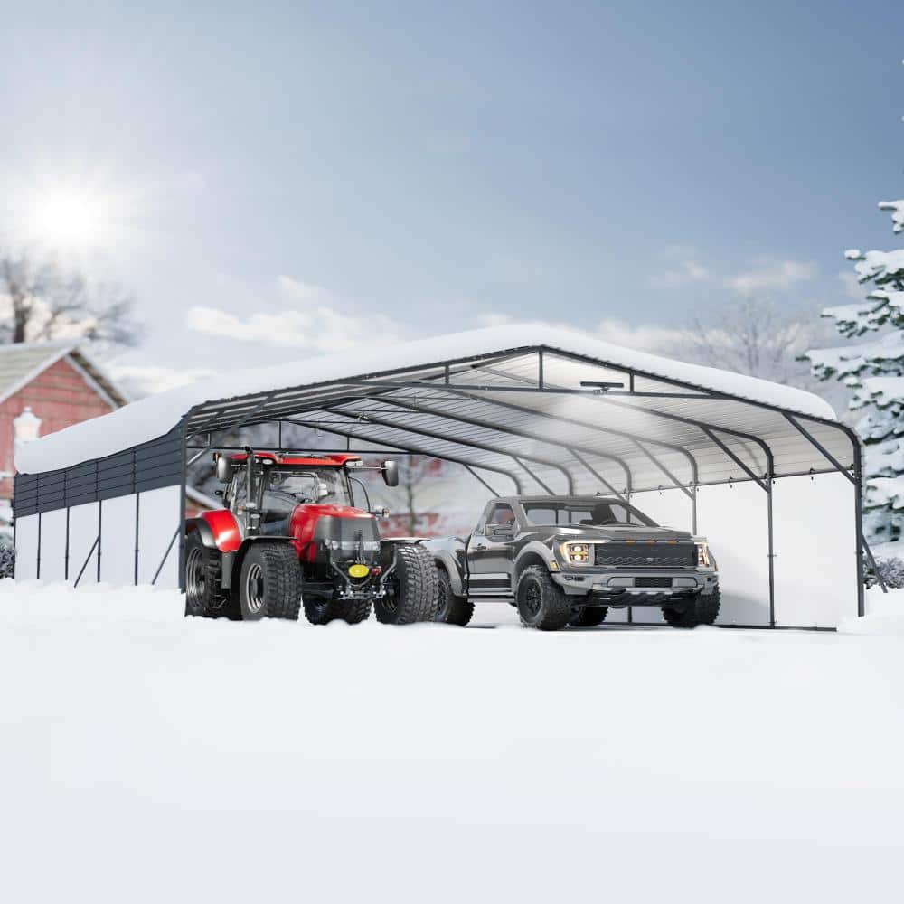 Heavy Duty 20x25 FT Outdoor Carport Garage Shelter – Galvanized Steel Frame Solar LED Lamp for Cars, Trucks, Boats price history on PriceWatchPro