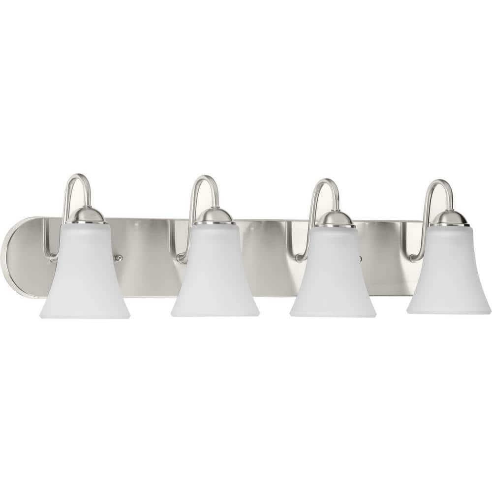 Classic Brushed Nickel 4-Light Bath Vanity Fixture