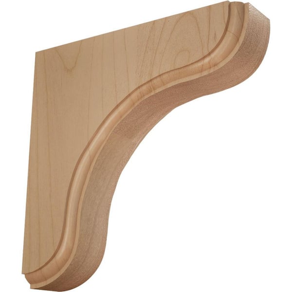 Ekena Millwork 1-3/4 in. x 5-1/2 in. x 5-1/2 in. Alder Eaton Wood Bracket