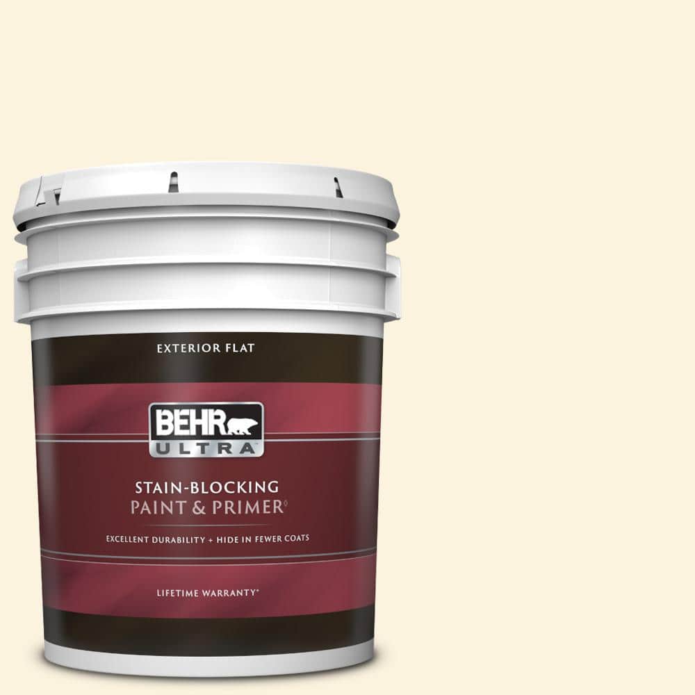 BEHR ULTRA 5 gal. M2901 Thickened Cream Flat Exterior Paint & Primer