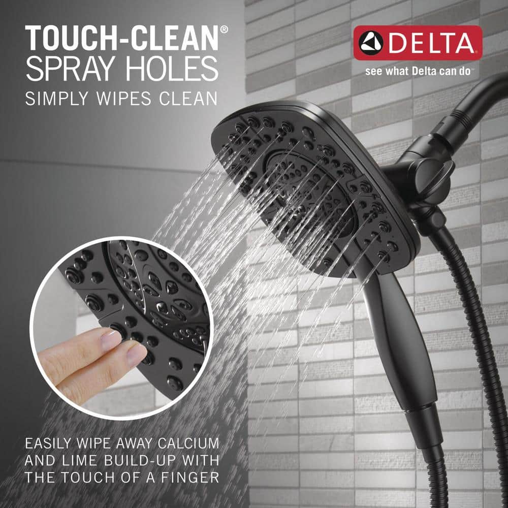 Matte Black Dual-Function Shower Trim Kit with Handheld Shower