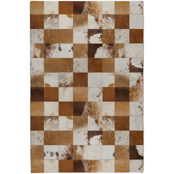 Dream Shag Premium Machine Washable Abstract ADS105 Brown 8 ft. x 10 ft. Area Rug