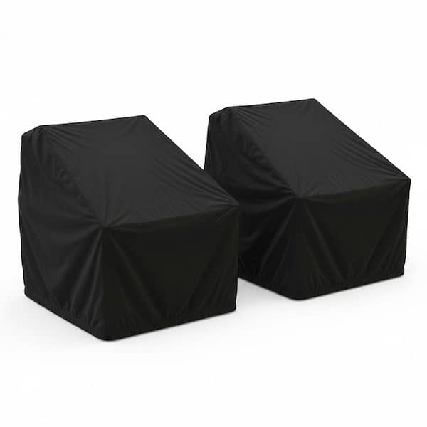 Mesa Large Square Black Patio Chair Cover, 2-Pack