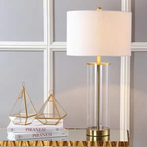 Collins 29 in. H Brass Gold Glass Table Lamp