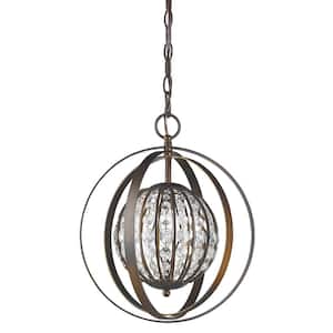 Olivia 1-Light Indoor Oil Rubbed Bronze with Crystal Pendant