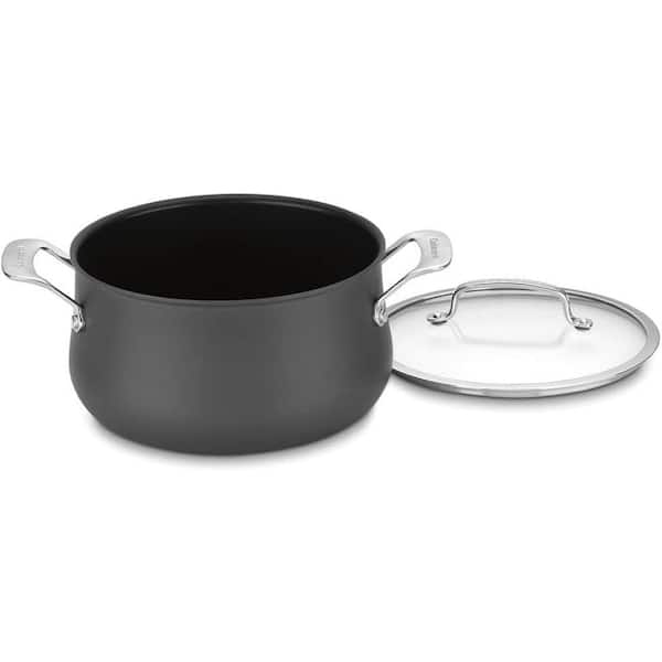 Adrinfly 5 qt. Round Aluminum Dutch Oven in Black with Glass Cover
