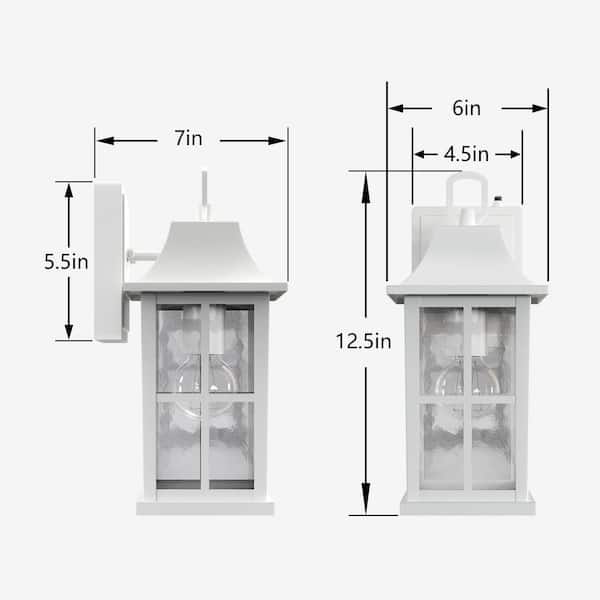 Maxax Hawaii 13 in. H 1-Bulb White Hardwired Outdoor Wall Lantern