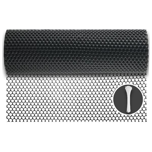 Justincity 15.7 in. Plastic Wire Mesh Garden Fence for Poultry, Animal Barrier, Floral, Gardening Black