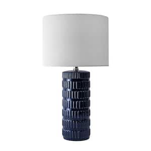 Ellsworth 25 in. Blue Contemporary Table Lamp with Shade