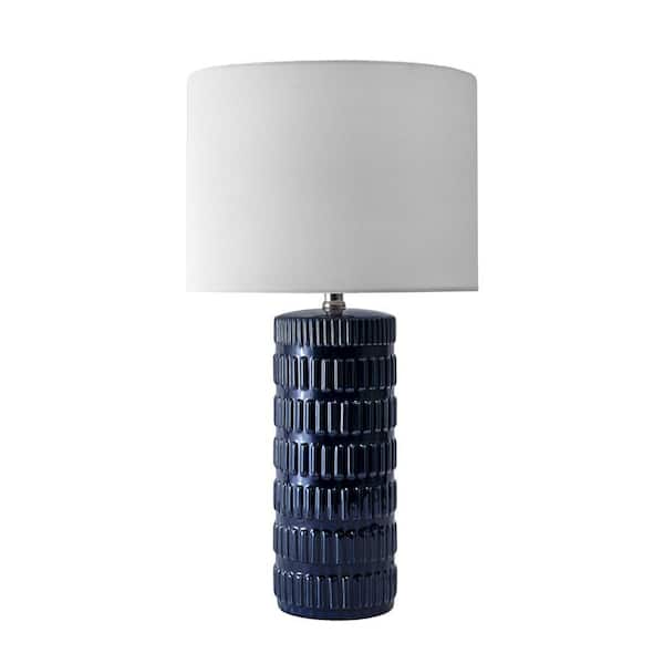nuLOOM Ellsworth 25 in. Blue Contemporary Table Lamp with Shade