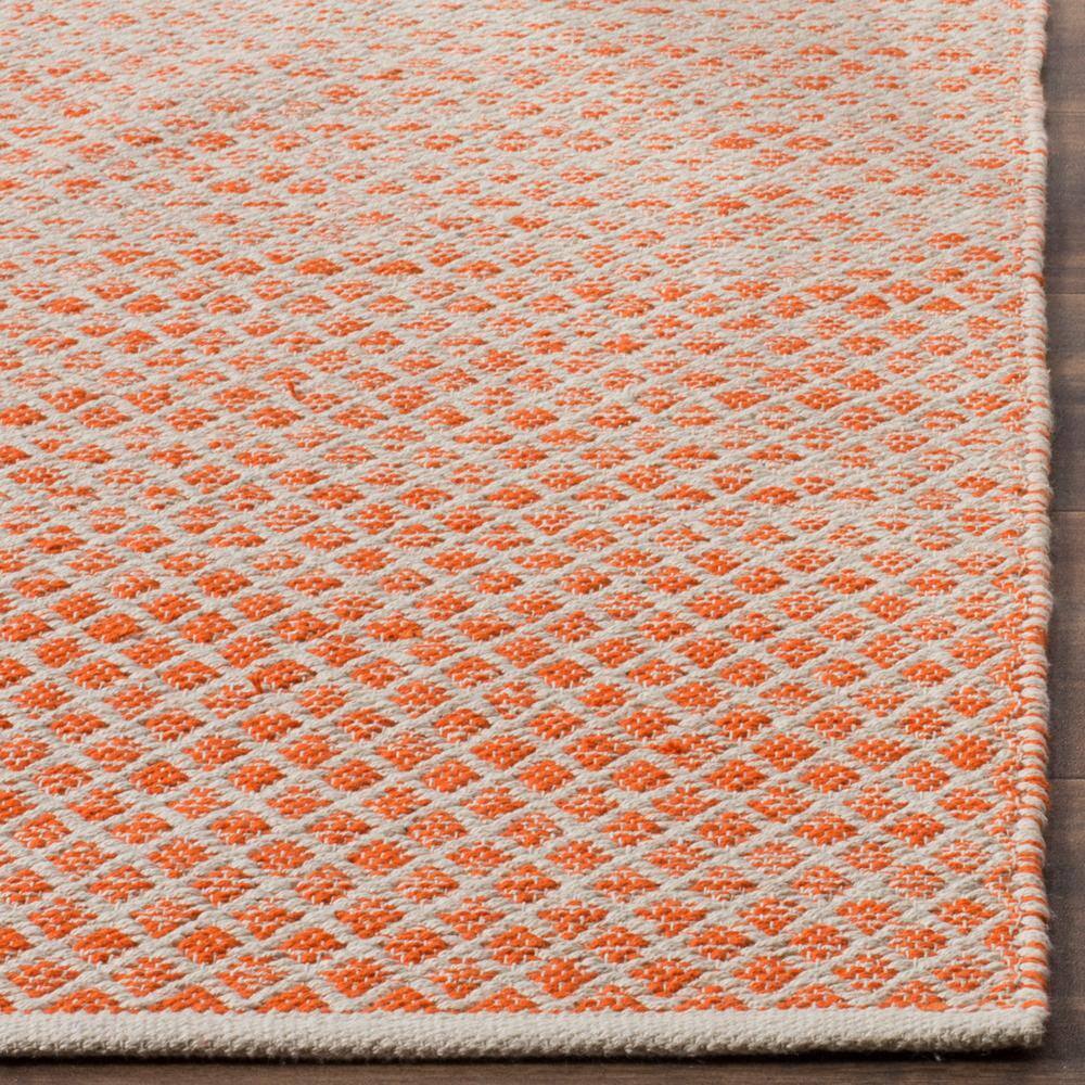 Handwoven Orange and Ivory Cotton Flatweave Rug, 2'3" x 5'