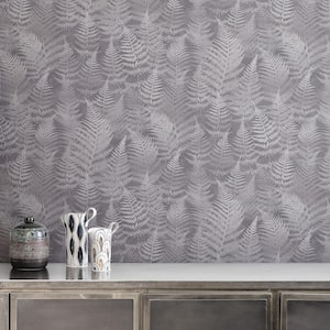 Clarissa Hulse Woodland Fern Pewter Removable Wallpaper